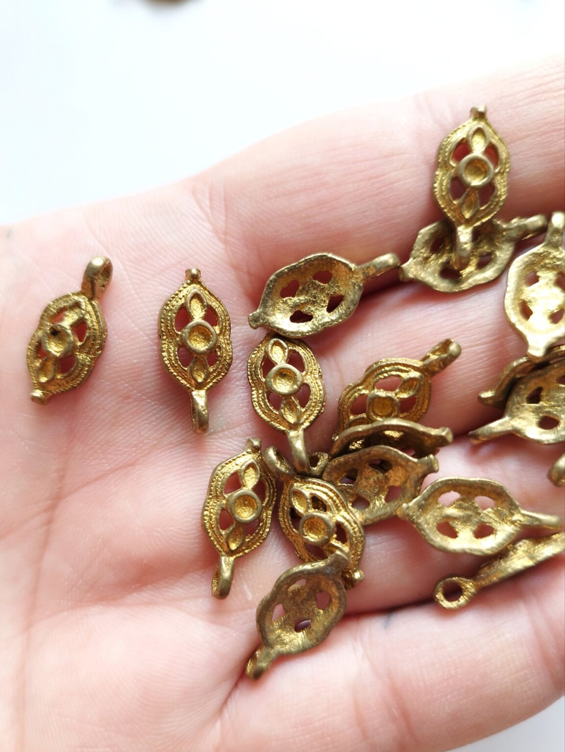 Elegant Brass Filigree Charm for Crafting Accessories