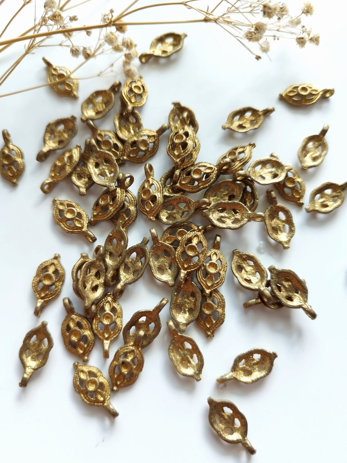 Elegant Brass Filigree Charm for Crafting Accessories