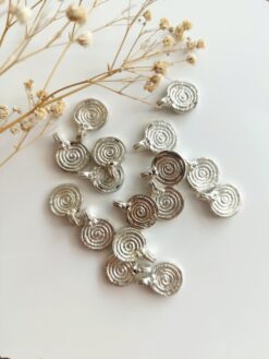 Brass Spiral Silver Filled Charms