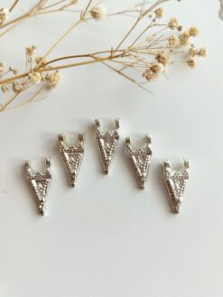 Geometric Silver Filled Brass Charms