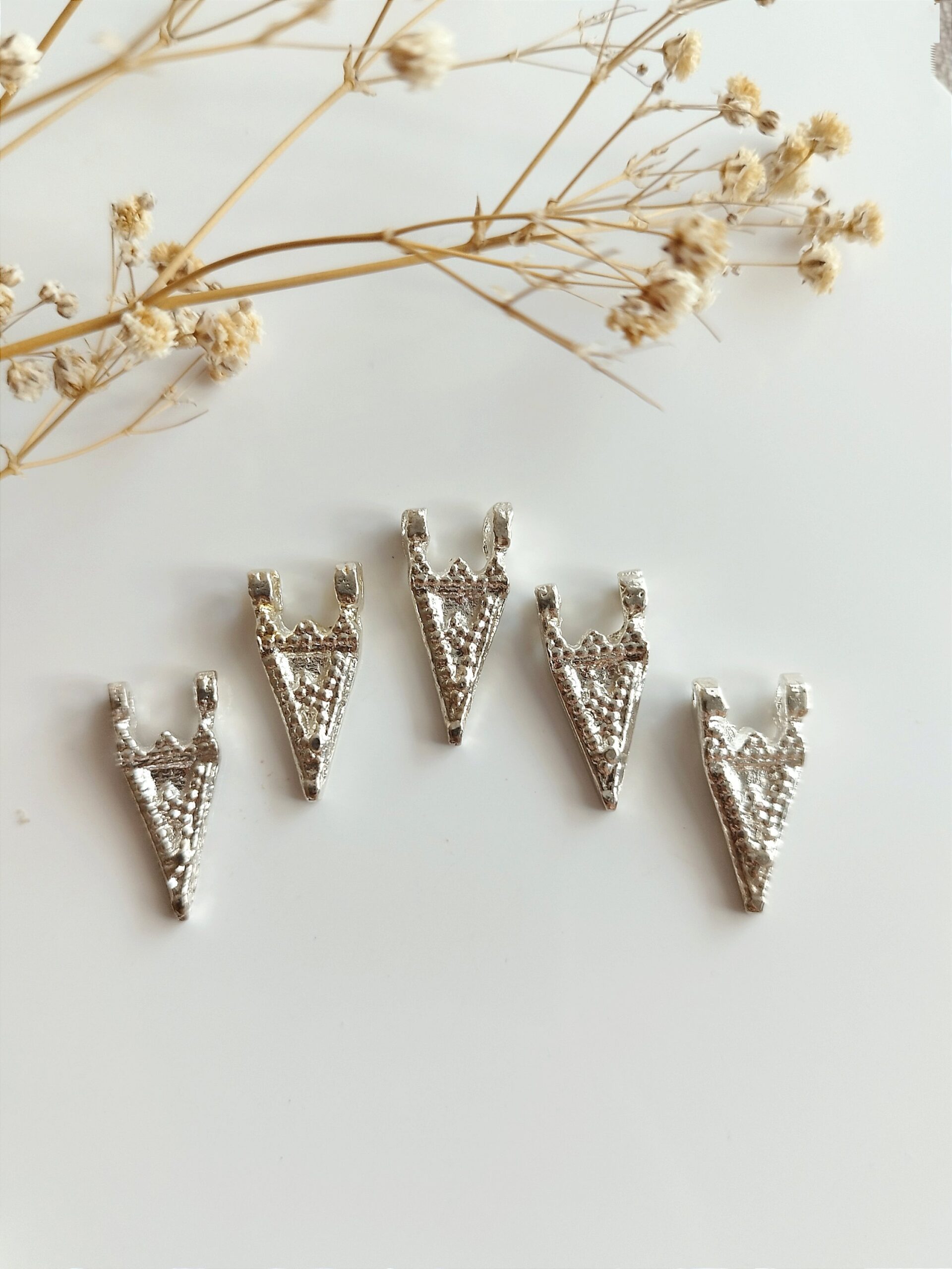 Geometric Silver Filled Brass Charms