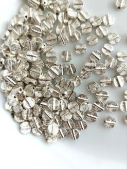 Spiral Small Brass Silver Filled Charm Beads