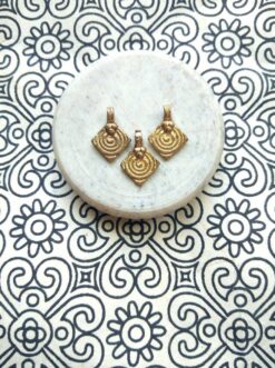 Spiral Rhombus Brass Charms