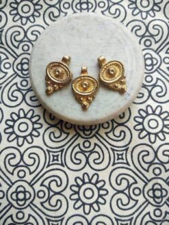 Handmade Macrame Brass Charms – Boho style, Design No. 3.