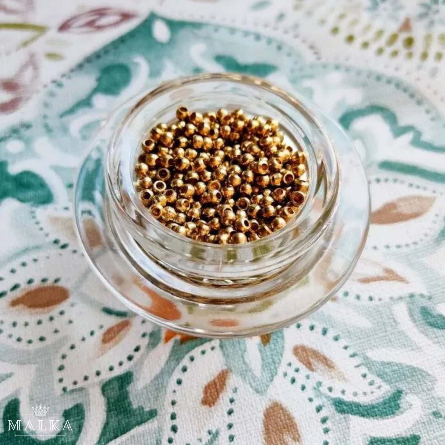 2MM round brass beads