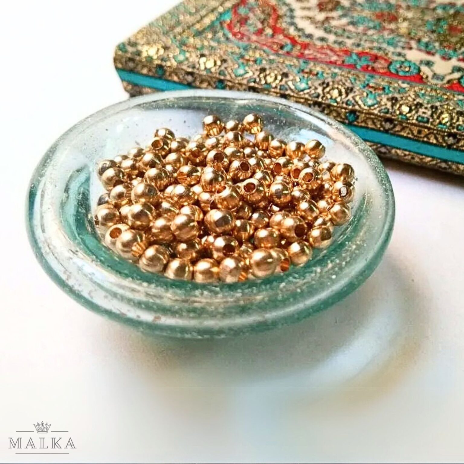 3MM round brass beads