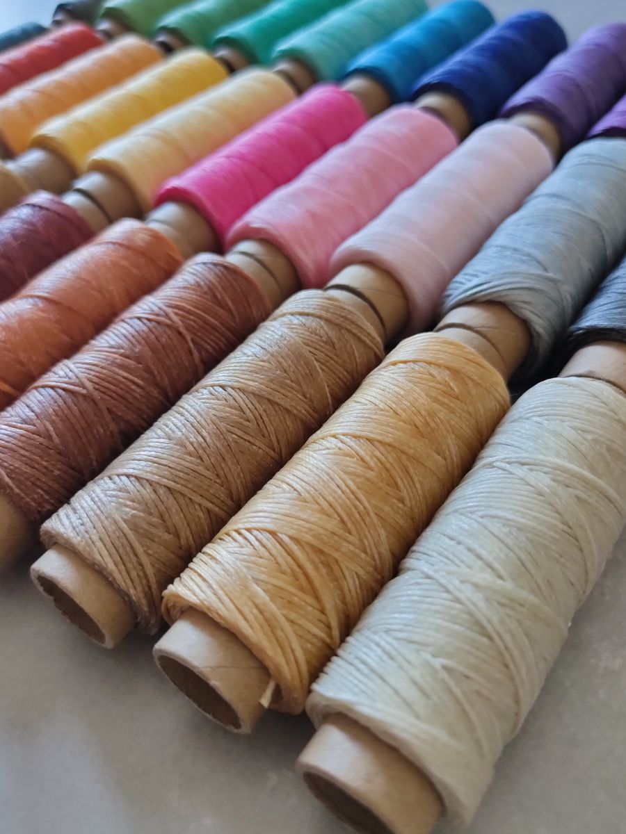 Waxed polyester cord 1mm – full color set for crafting projects