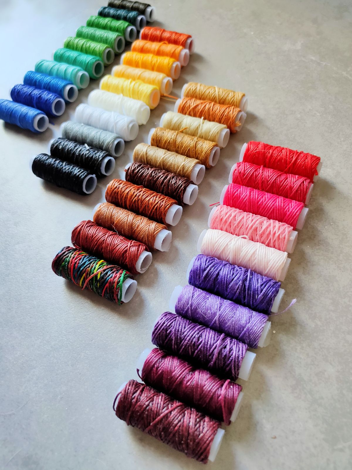 Waxed Cord 1mm – Mini Spool Set in 40 Colors