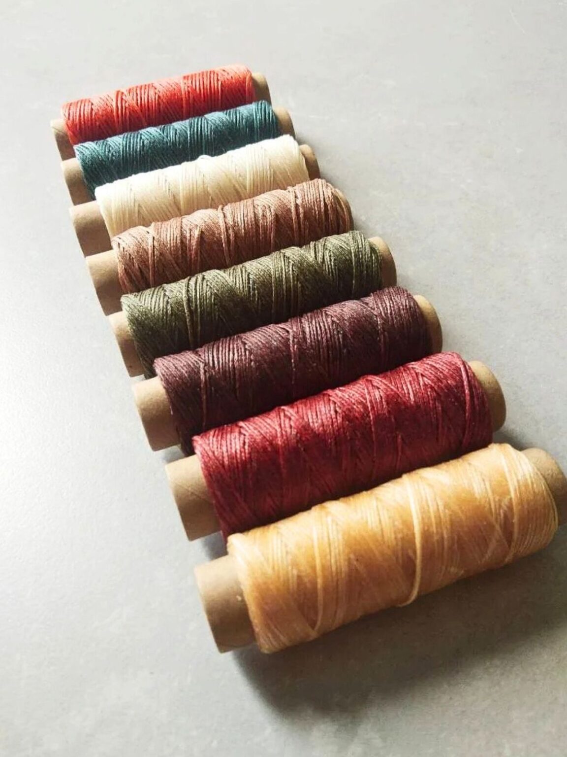 1mm Waxed Thread in warm autumn tones – 8 spools for macramé and jewelry making