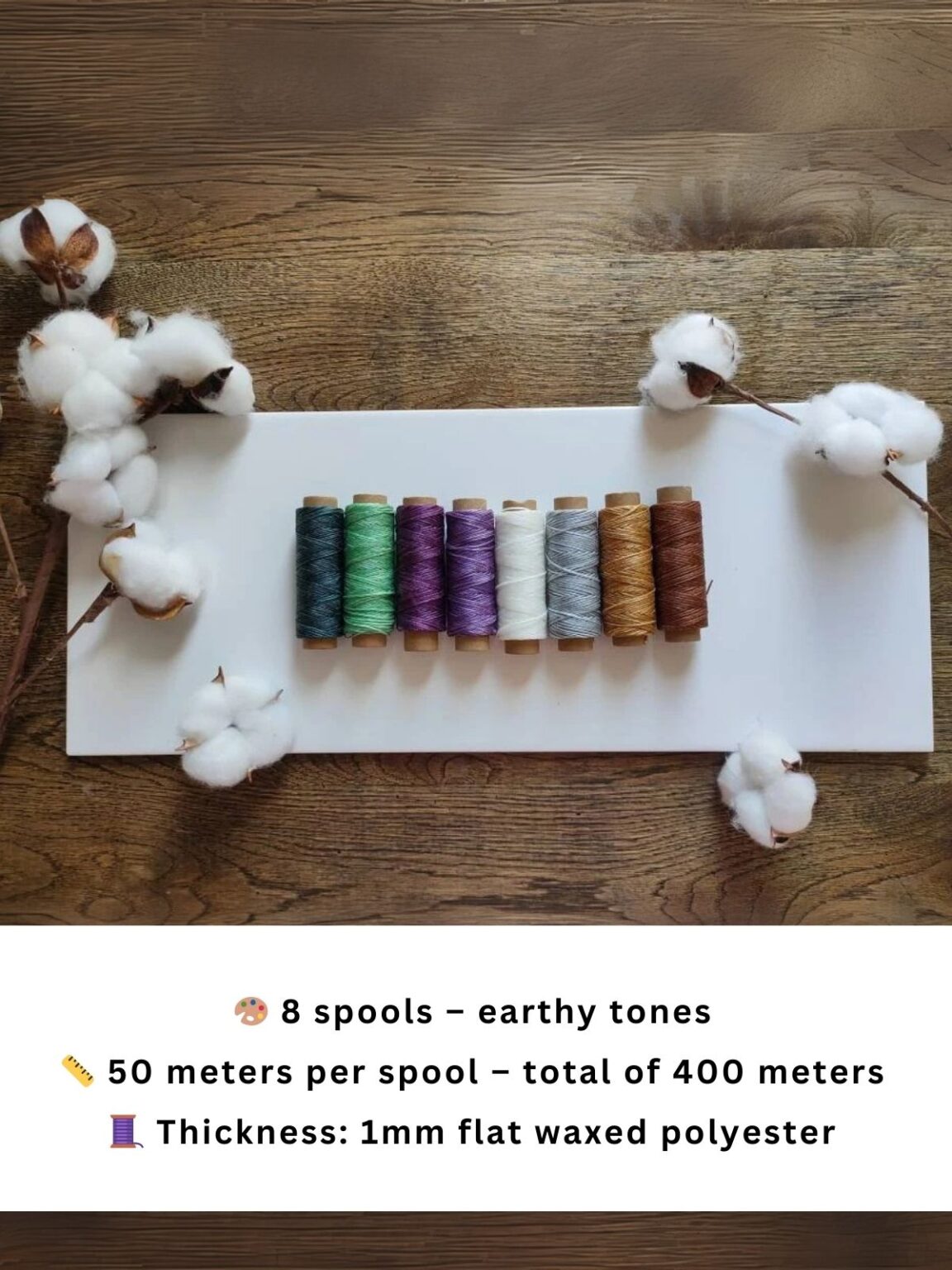 Waxed polyester string – natural shades perfect for micro macrame