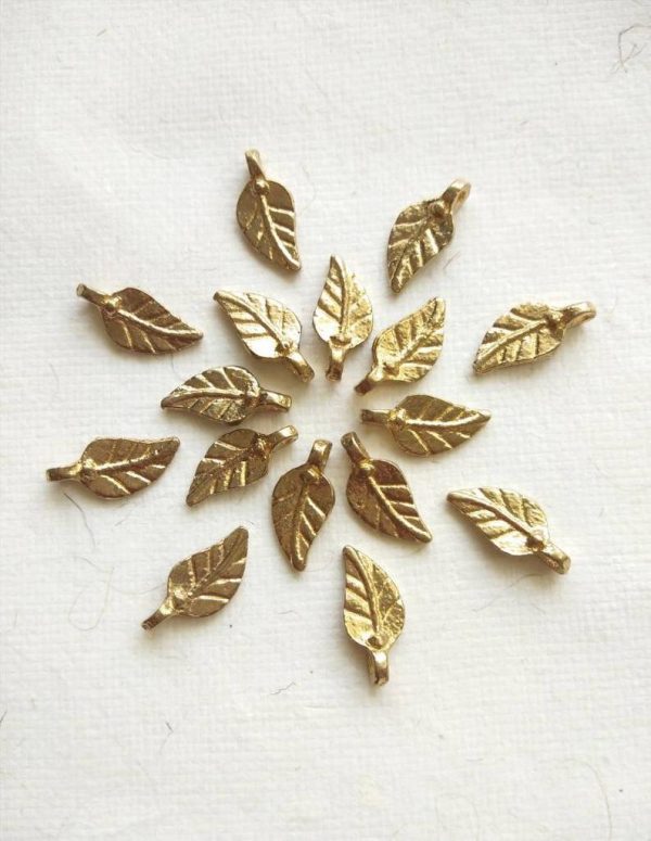 Leaves charms – Handcrafted brass leaf design.