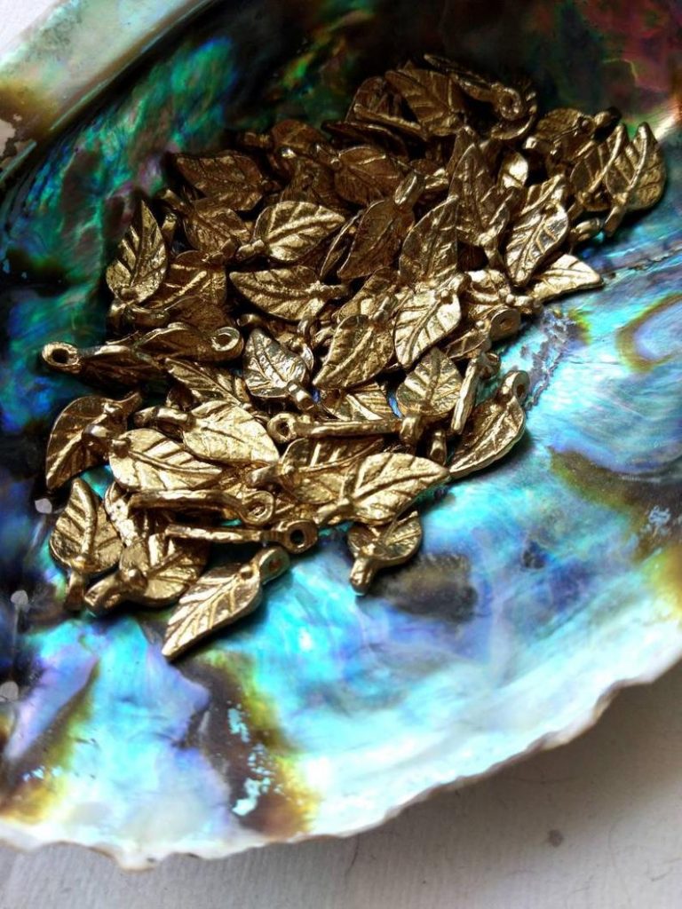 Leaves charms – High-quality brass charms for crafts.