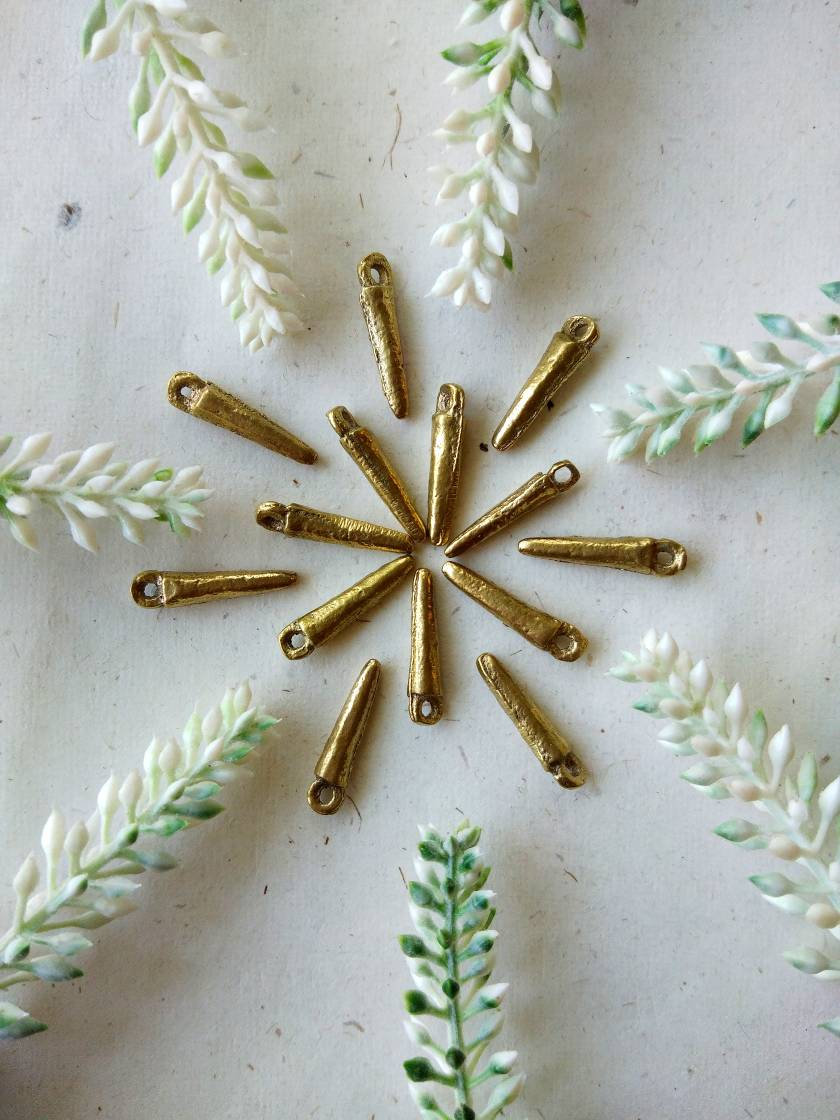 Brass stick charms – for DIY jewelry and micro macrame