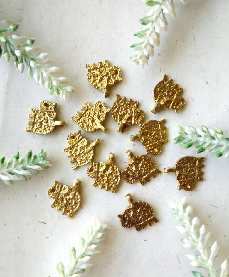 Elephant charms wholesale – Handcrafted brass elephant charms.