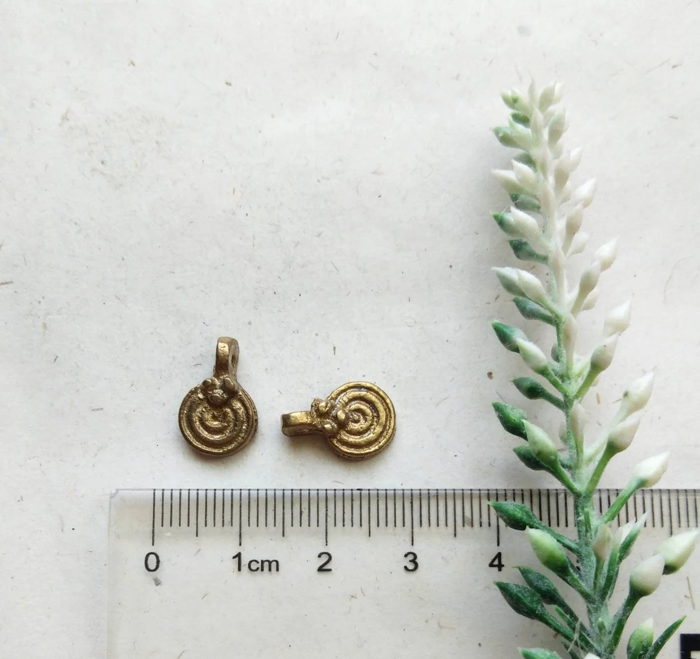 Spiral Brass Charms 14mm for Crafting Jewelry