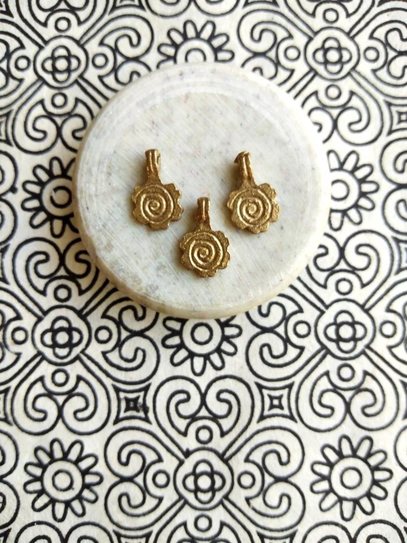 macrame brass charms