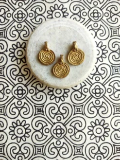 Brass spiral Charms for Jewelry Making and micro macrame