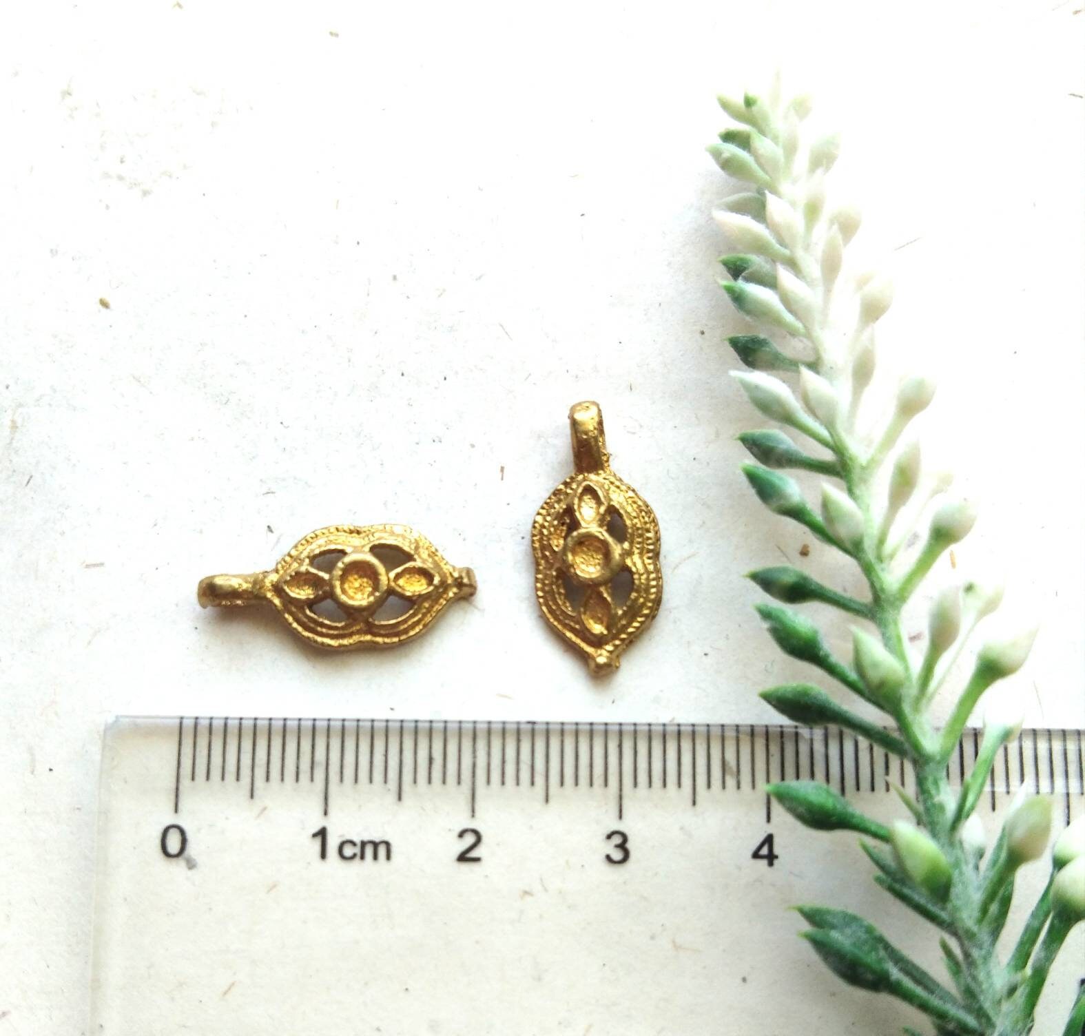 Brass Filigree Charm for Intricate Jewelry Designs