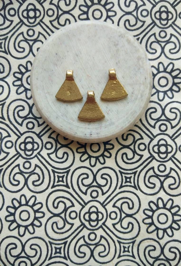 Flat Brass Triangle Charms for Modern Jewelry