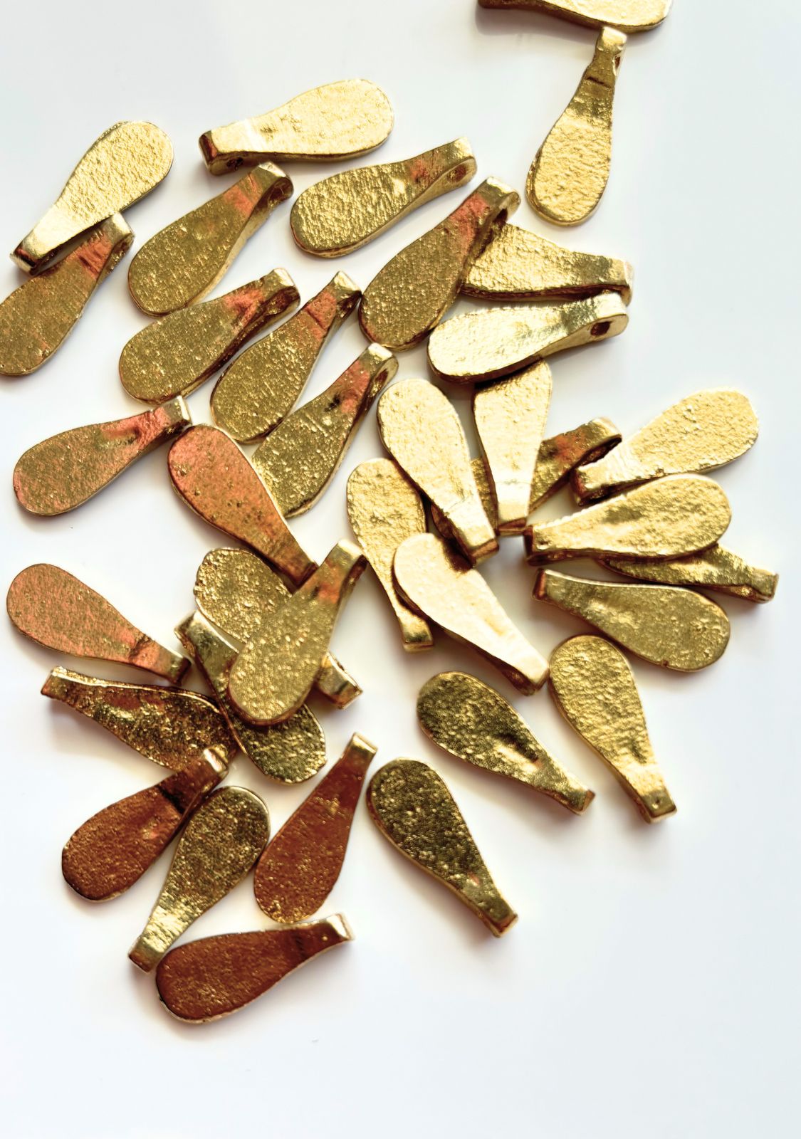 Flat drop Brass Charms