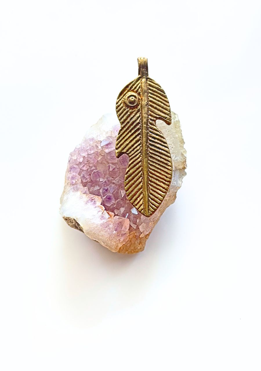 Big Feather Brass charms