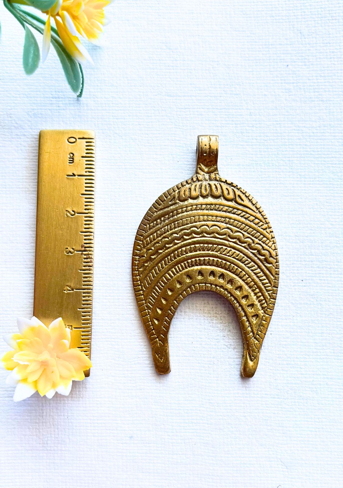 Big Ethnic Brass Pendant