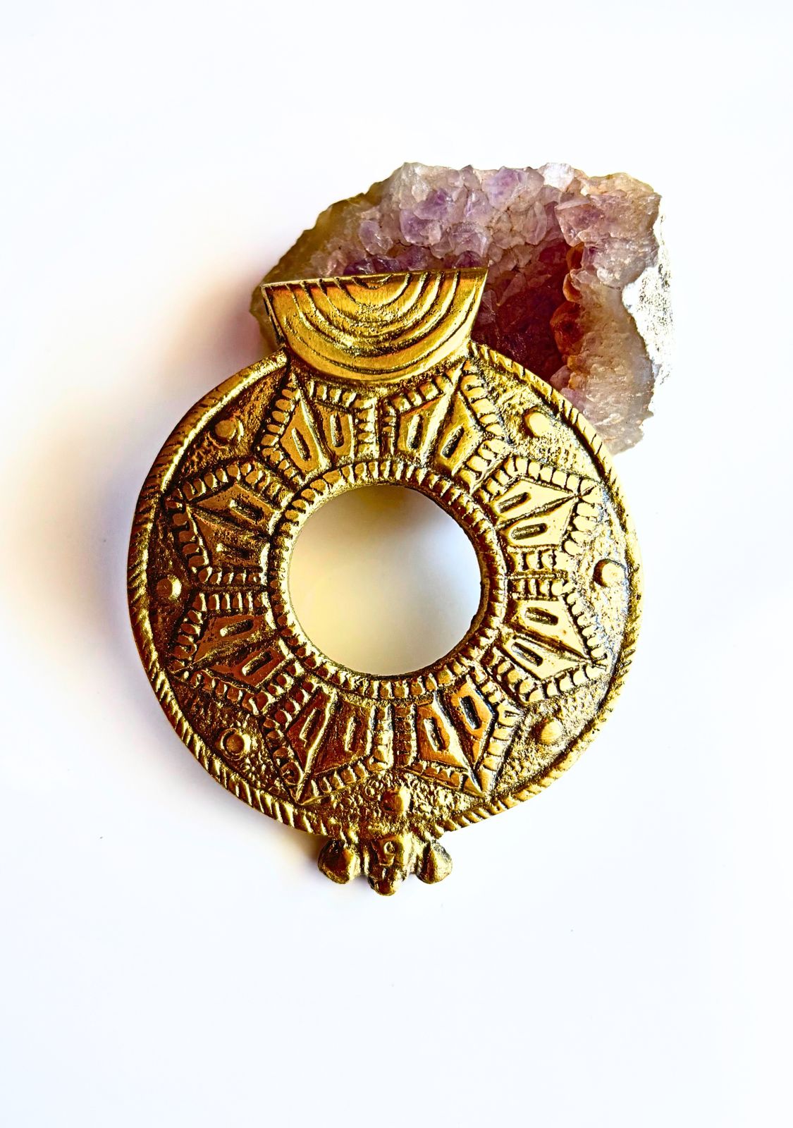 Big Ethnic Brass Pendant