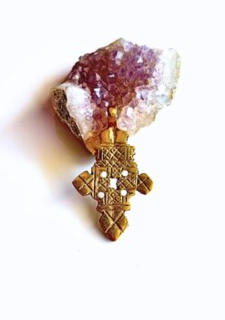 Vintage Brass Cross Amulet