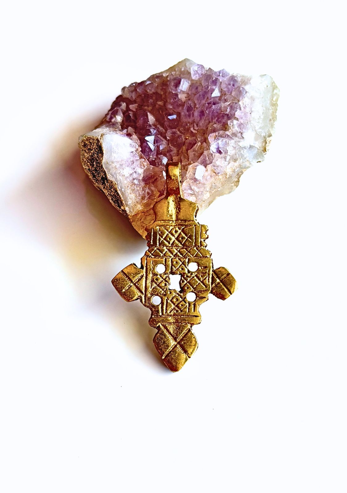 Vintage Brass Cross Amulet