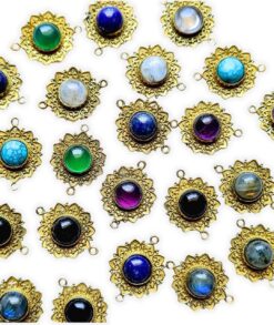 Mix Stones Flower Mandala Charms