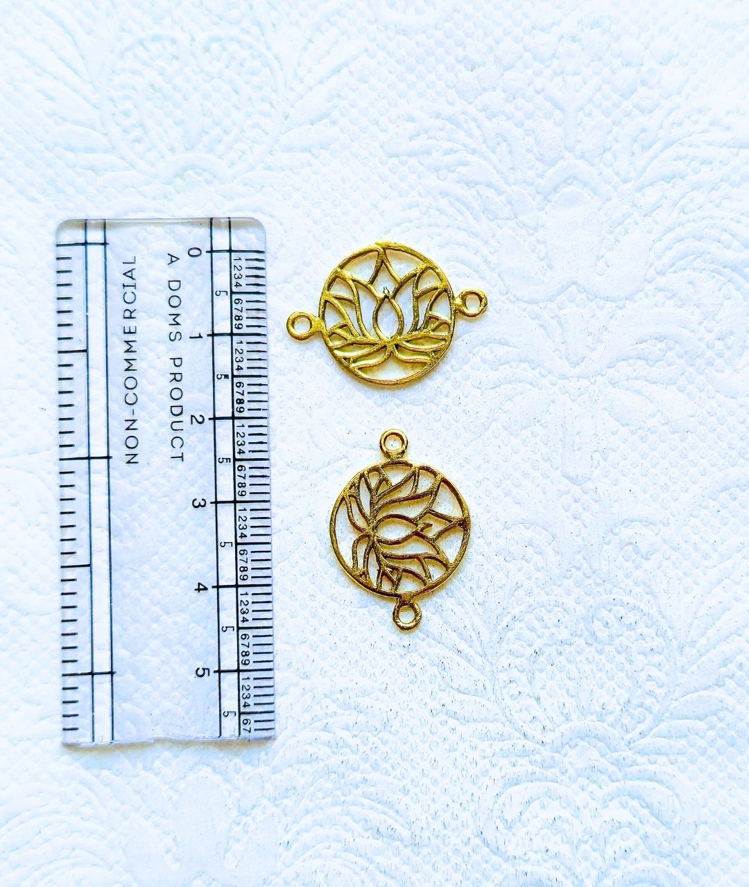 Filigree lotus flower connector charms for bracelets and necklaces