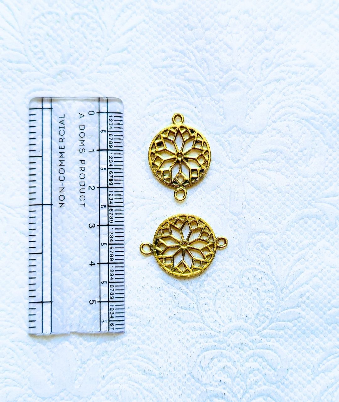 Brass rosette connector for handmade jewelry and DIY crafts