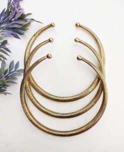 Twist Rope Finish Brass Choker Set