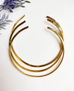 Radiance Sleek Minimalist Brass Choker Set