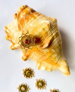 Mandala Bloom Brass Stones Charms Connectors