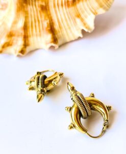 5/20 Pairs Warrior Spike Hoop Brass Earrings