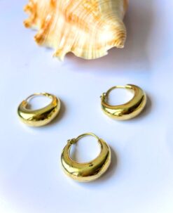 5/20 Pairs Striking Crescent Hoop Brass Earrings