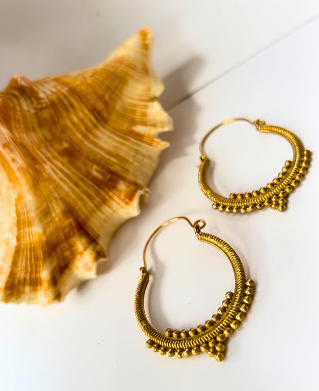 5/20 Pairs Traditional Hoop Brass Earrings