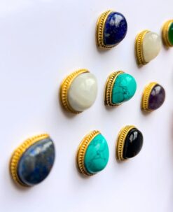 Teardrop Grooved Stones Connectors for Micro Macrame