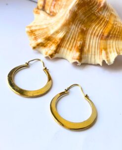 5/20 Pairs Sleek Crescent Hoop Brass Earrings