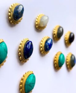 Oval Shape Grooved Stones Connectors for Micro Macrame