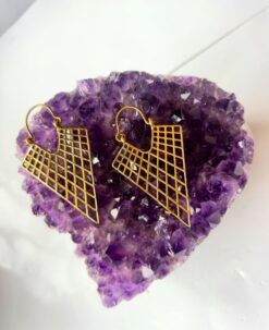 5/20 Pairs Handcrafted Geometric Hoop Brass Earrings