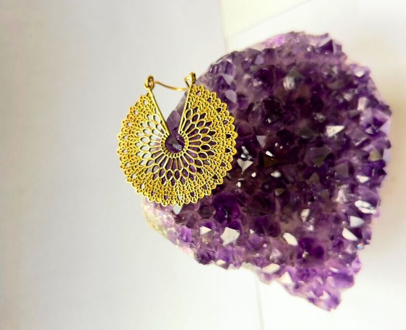 5/20 Pairs Circular Pattern Filigree Hoop Brass Earrings