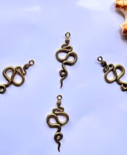 Serpent Coil Pendant in Antique Gold Brass Special Charms