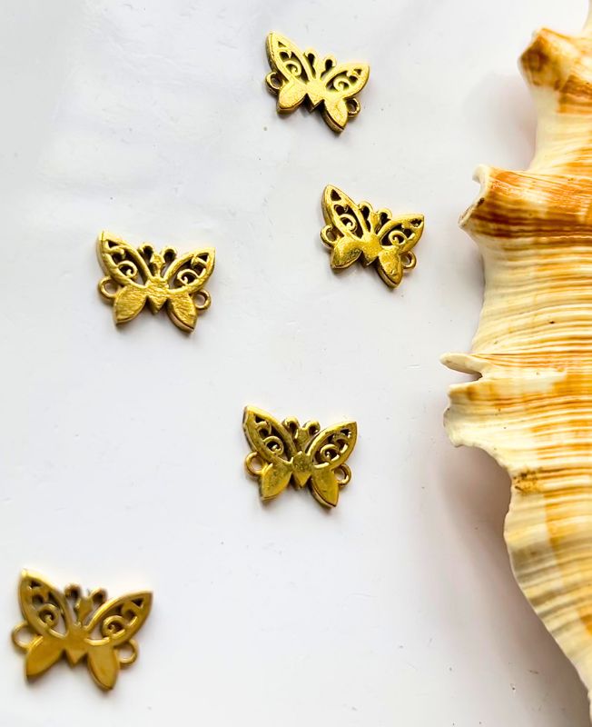 Charming Butterfly Connector Brass Special Charms