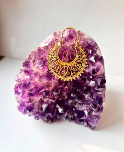 5/20 Pairs Sturdy Mandala Hoop Brass Earrings