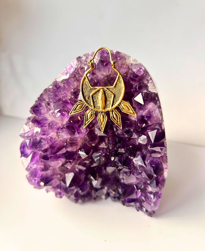 5/20 Pairs Whimsical Petal Hoop Brass Earrings