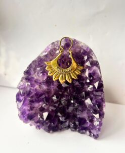 5/20 Pairs Flair Fan Shaped Hoop Brass Earrings