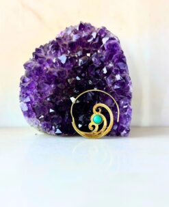 5/20 Pairs Turquoise Spiral Filigree Brass Earrings