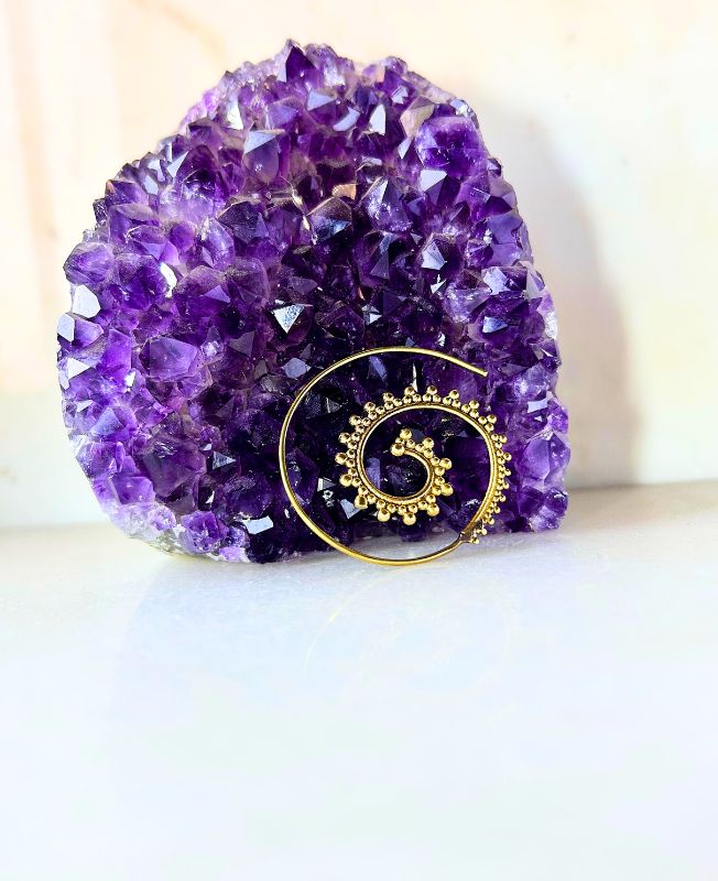 5/20 Pairs Dotted Spiral Filigree Brass Earrings